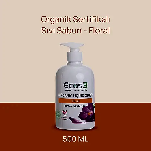 Sertifikalı Organik Sıvı Sabun - Floral - 500 ml