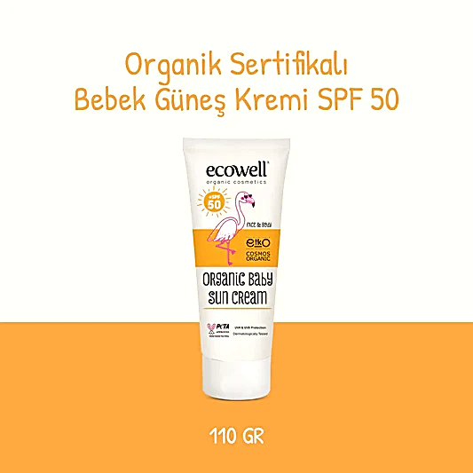 Sertifikalı Organik Bebek Güneş Kremi SPF 50 - 110 gr