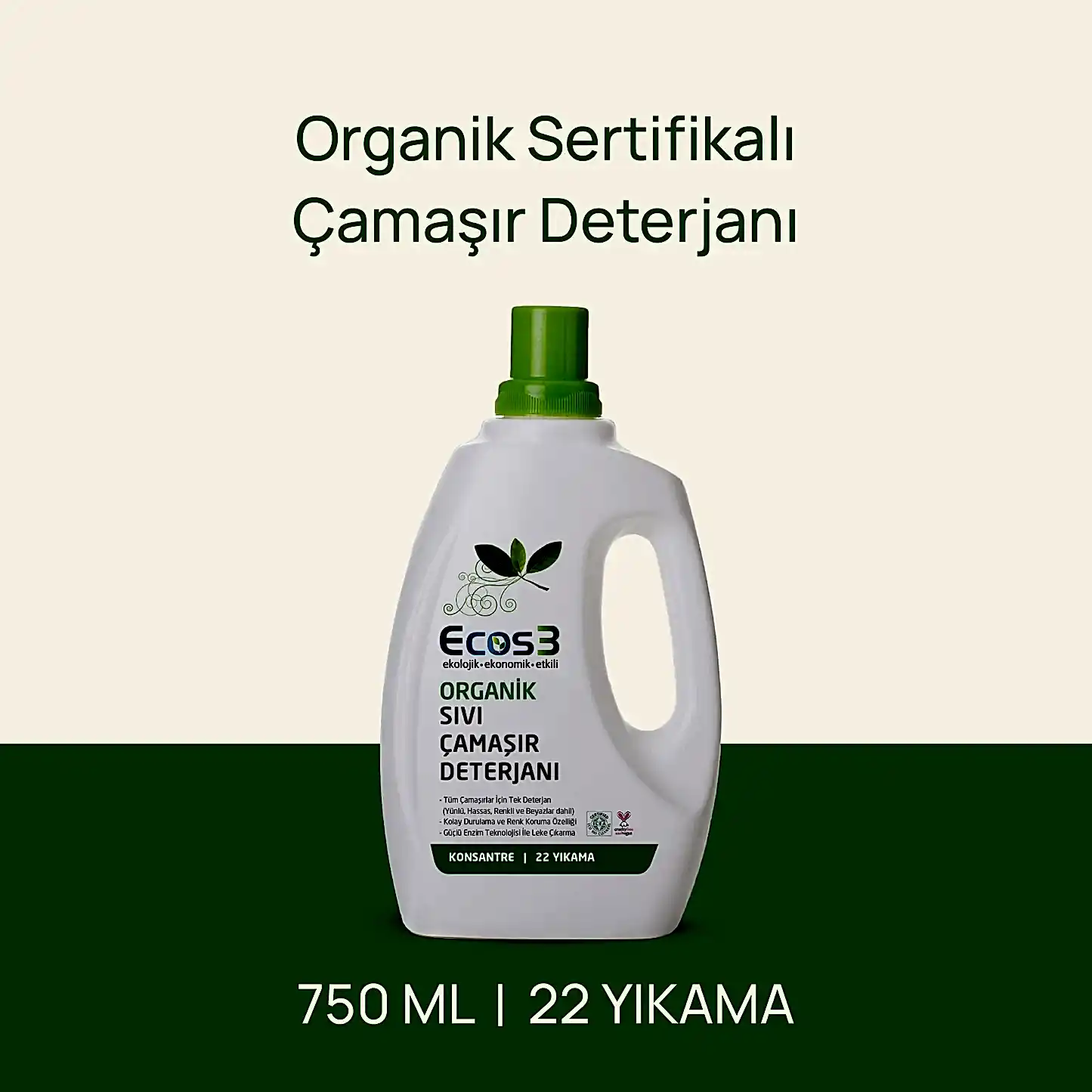 Sertifikalı Organik Çamaşır Deterjanı - 750 ml