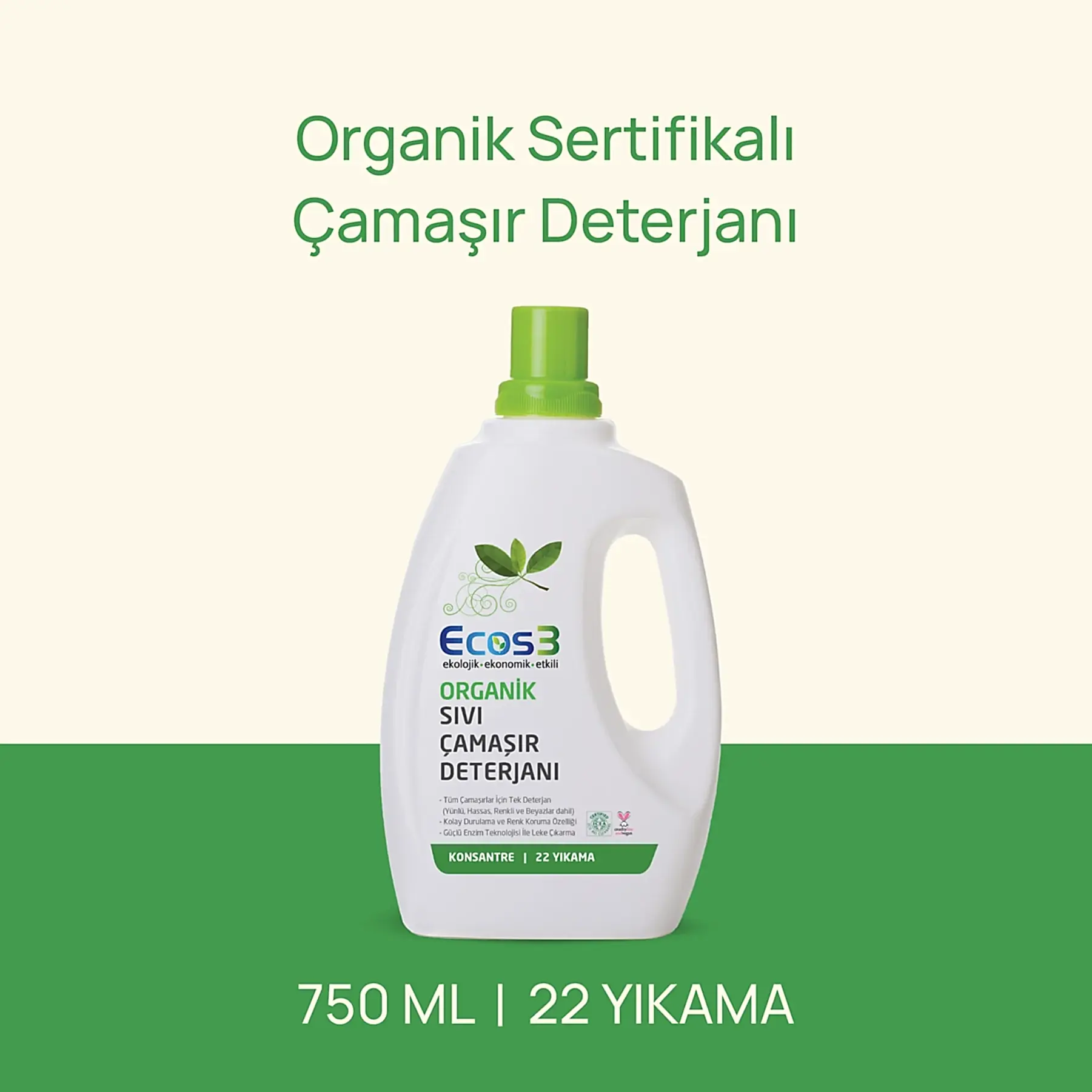 Sertifikalı Organik Çamaşır Deterjanı - 750 ml