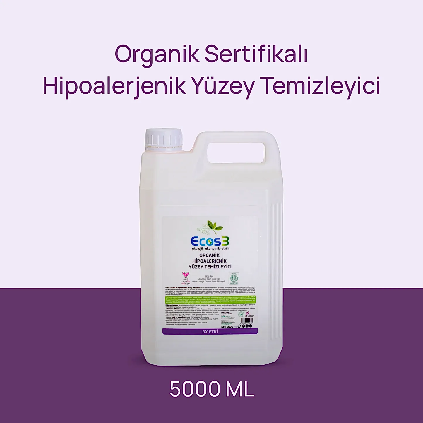 Sertifikalı Organik Yüzey Temizleyici - 5 lt