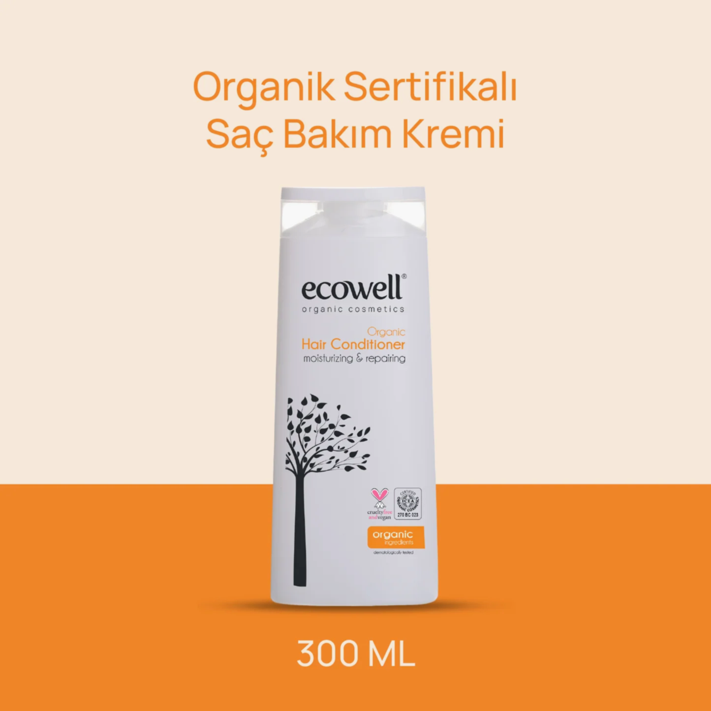Sertifikalı Organik Saç Bakım Kremi - 300 ml