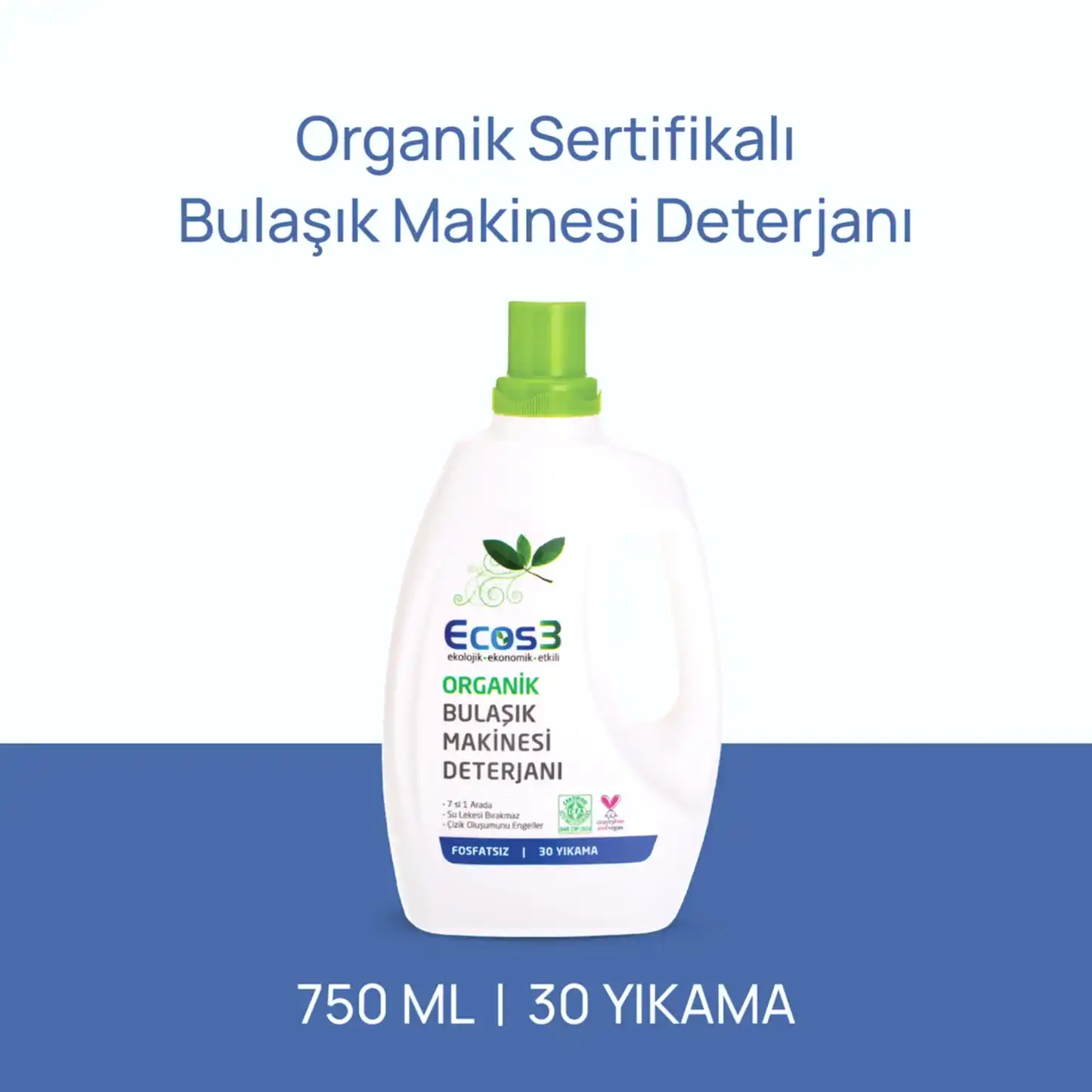 Sertifikalı Organik Bulaşık Makinesi Deterjanı - 750 ml