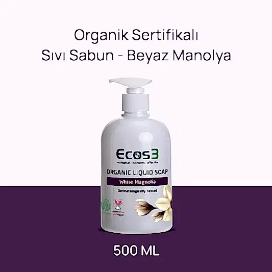 Sertifikalı Organik Sıvı Sabun - Beyaz Manolya - 500 ml