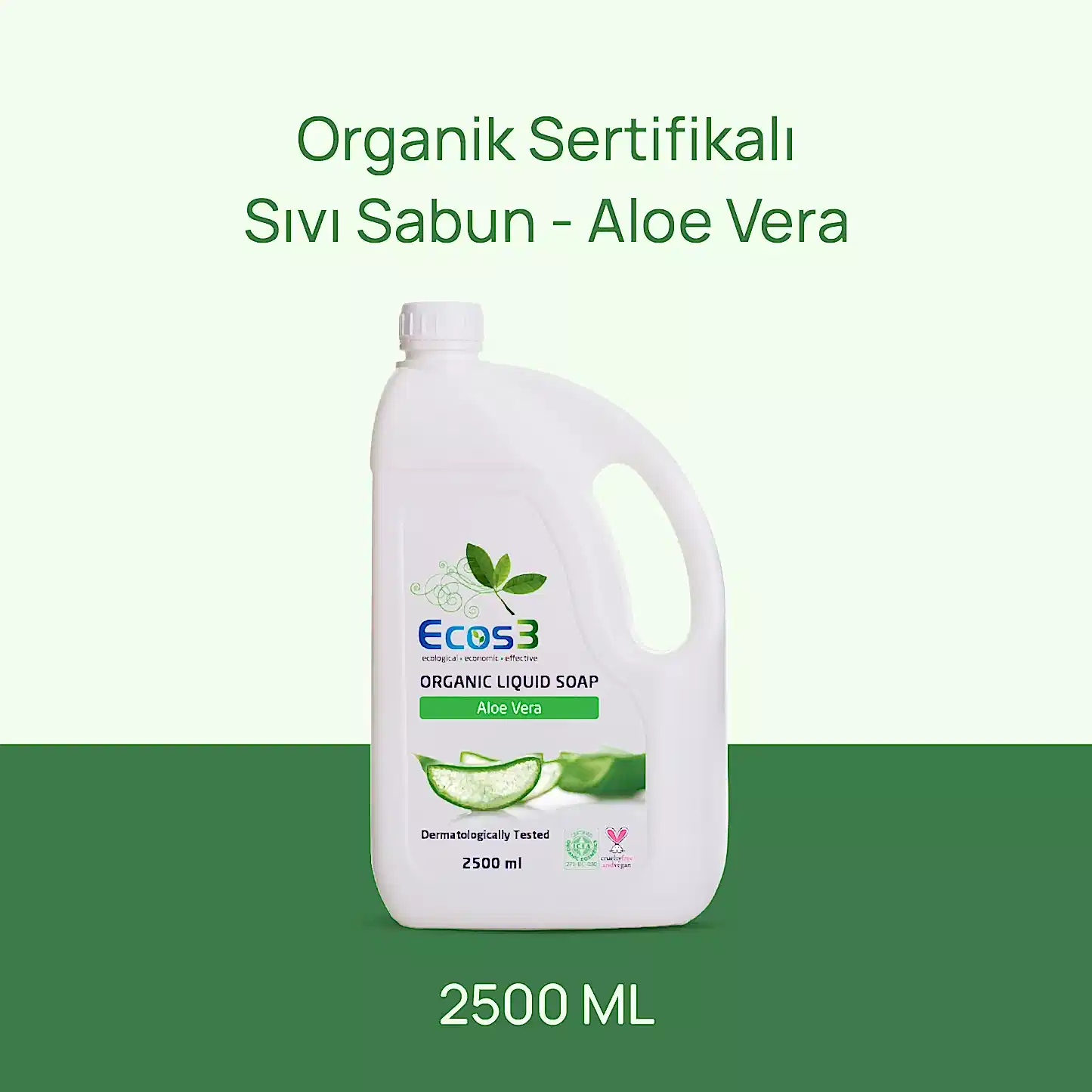 Sertifikalı Organik Sıvı Sabun - Aloe Vera - 2.5 lt