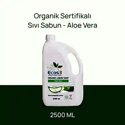 Sertifikalı Organik Sıvı Sabun - Aloe Vera - 2.5 lt