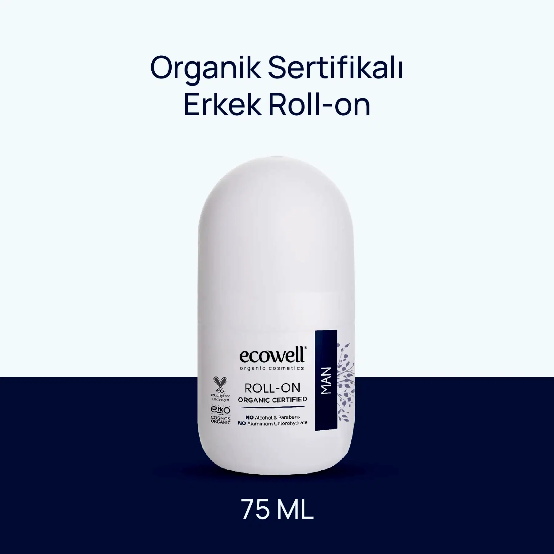 Sertifikalı Organik Erkek Deodorant Roll-on - 75 ml