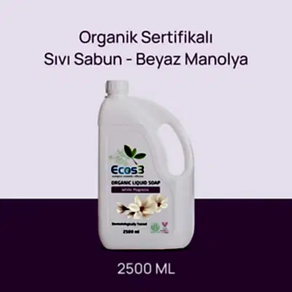 Sertifikalı Organik Sıvı Sabun - Beyaz Manolya - 2.5 lt