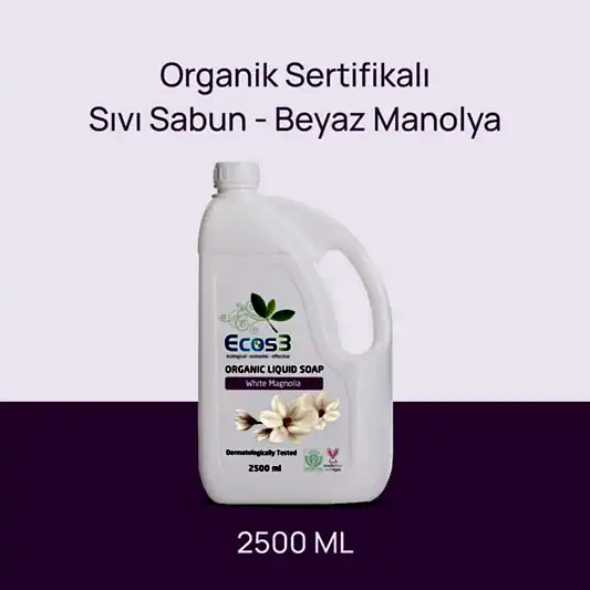 Sertifikalı Organik Sıvı Sabun - Beyaz Manolya - 2.5 lt