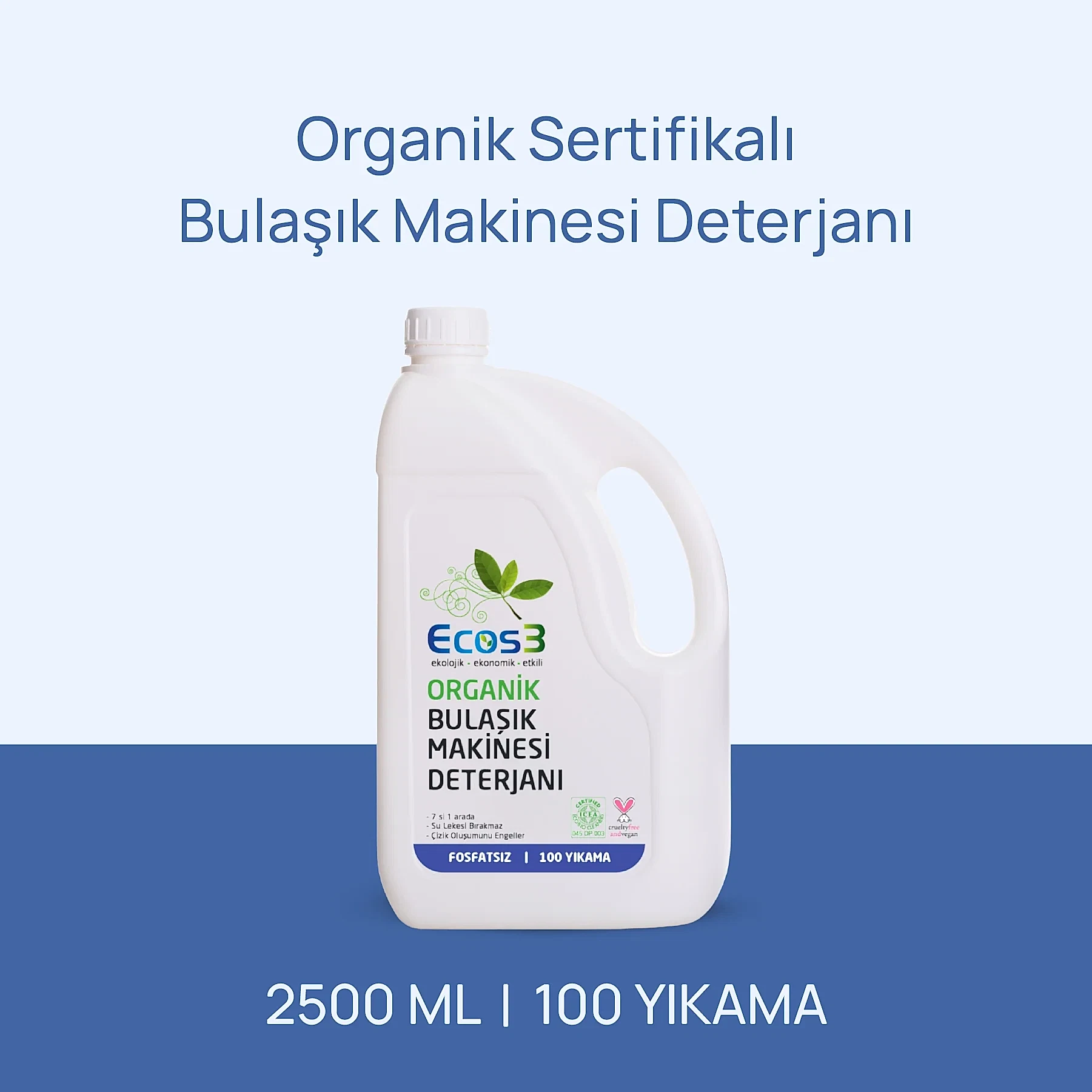 Sertifikalı Organik Bulaşık Makinesi Deterjanı - 2.5 lt