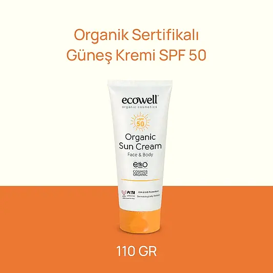Sertifikalı Organik Güneş Kremi SPF 50 - 110 gr