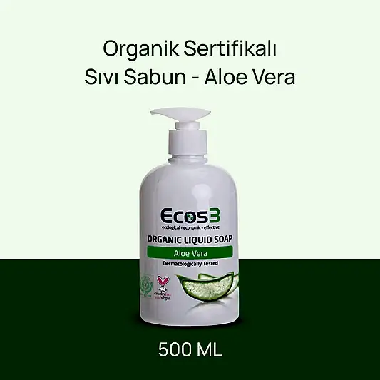 Sertifikalı Organik Sıvı Sabun - Aloe Vera - 500 ml