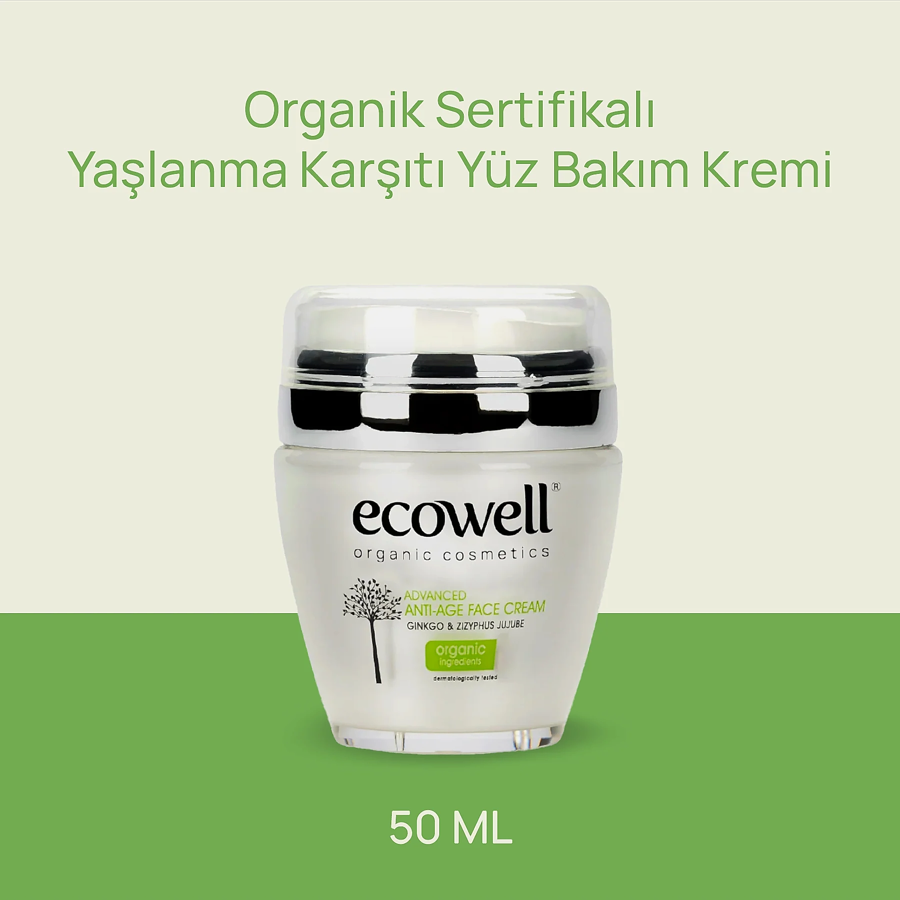 Sertifikalı Organik Yaşlanma Karşıtı Yüz Kremi - 50 ml