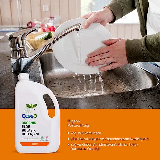 Sertifikalı Organik Elde Bulaşık Deterjanı - 2.5 lt