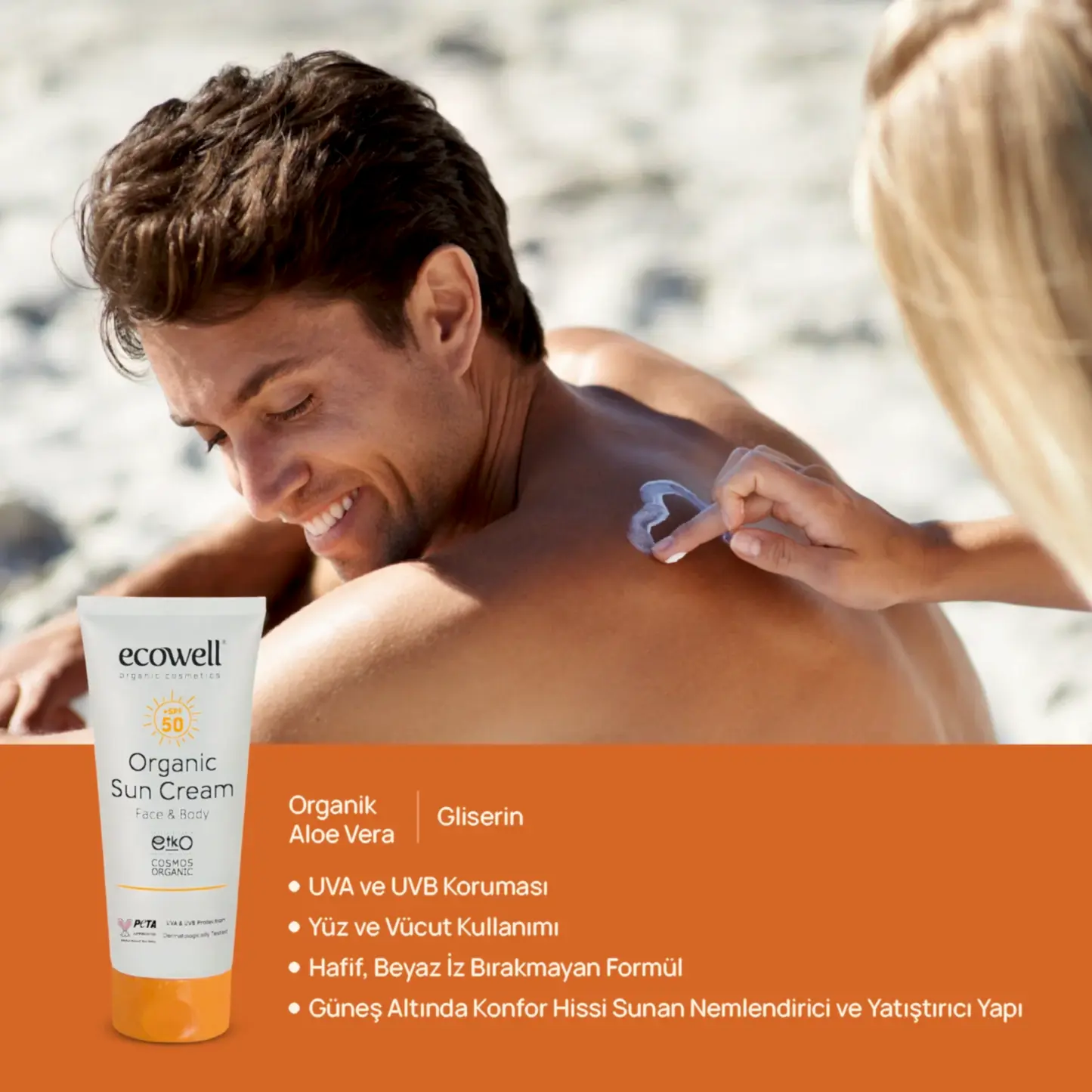 Sertifikalı Organik Güneş Kremi SPF 50 - 110 gr