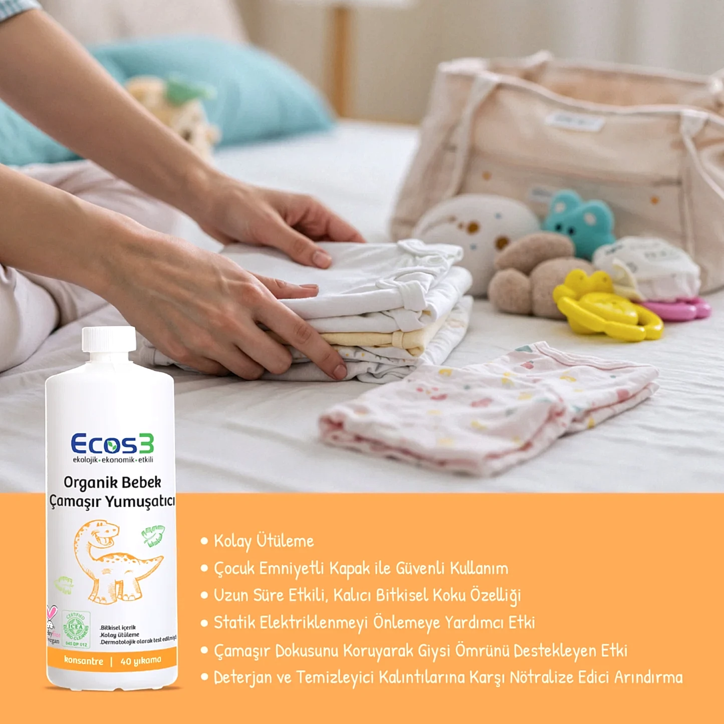 Sertifikalı Organik Bebek Çamaşır Yumuşatıcı - 1000 ml