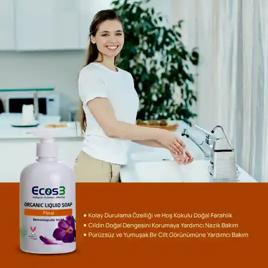 Sertifikalı Organik Sıvı Sabun - Floral - 500 ml