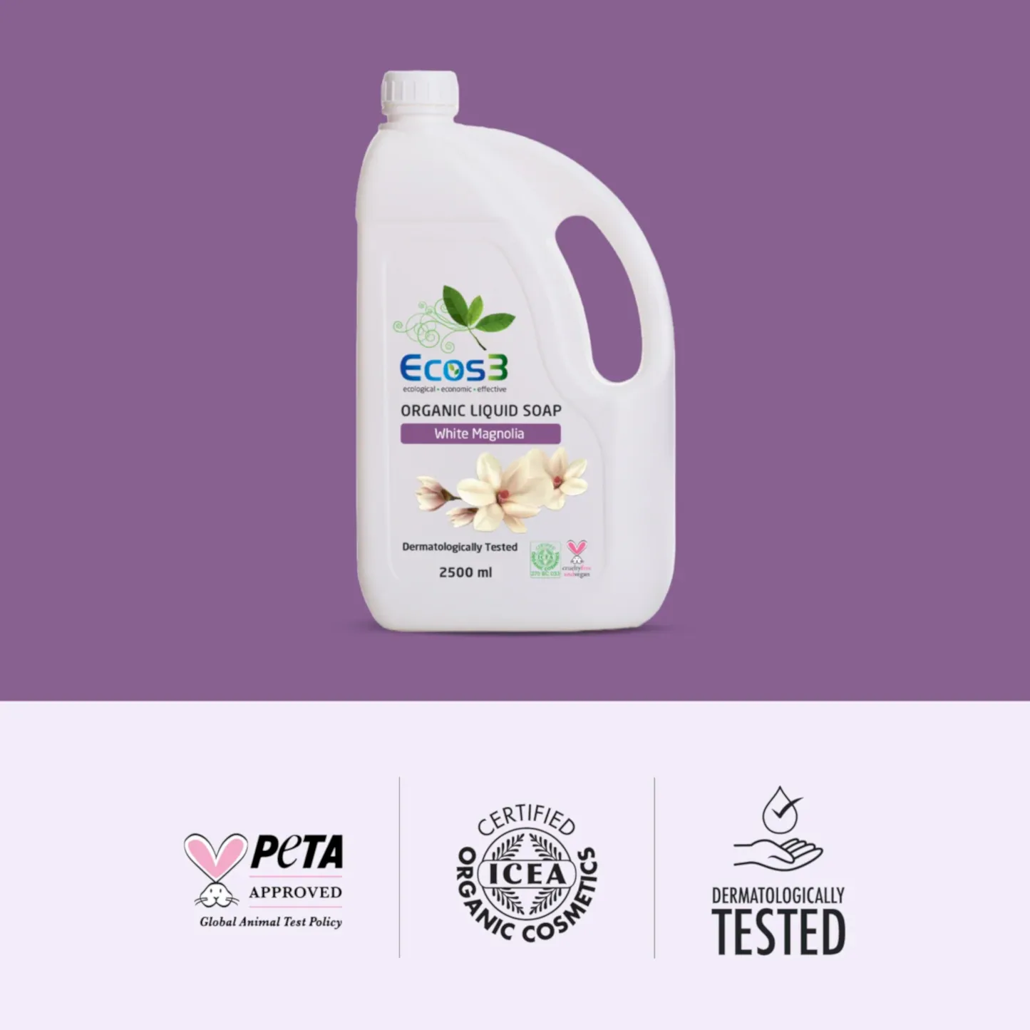 Sertifikalı Organik Sıvı Sabun - Beyaz Manolya - 2.5 lt