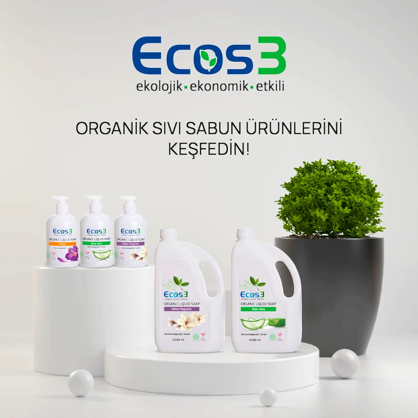 Sertifikalı Organik Sıvı Sabun - Beyaz Manolya - 2.5 lt