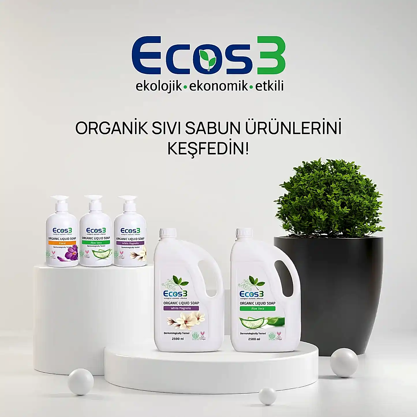Sertifikalı Organik Sıvı Sabun - Aloe Vera - 2.5 lt