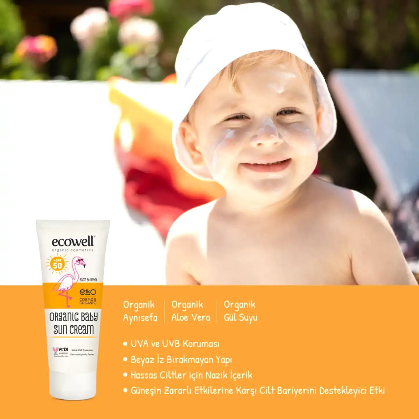 Sertifikalı Organik Bebek Güneş Kremi SPF 50 - 110 gr