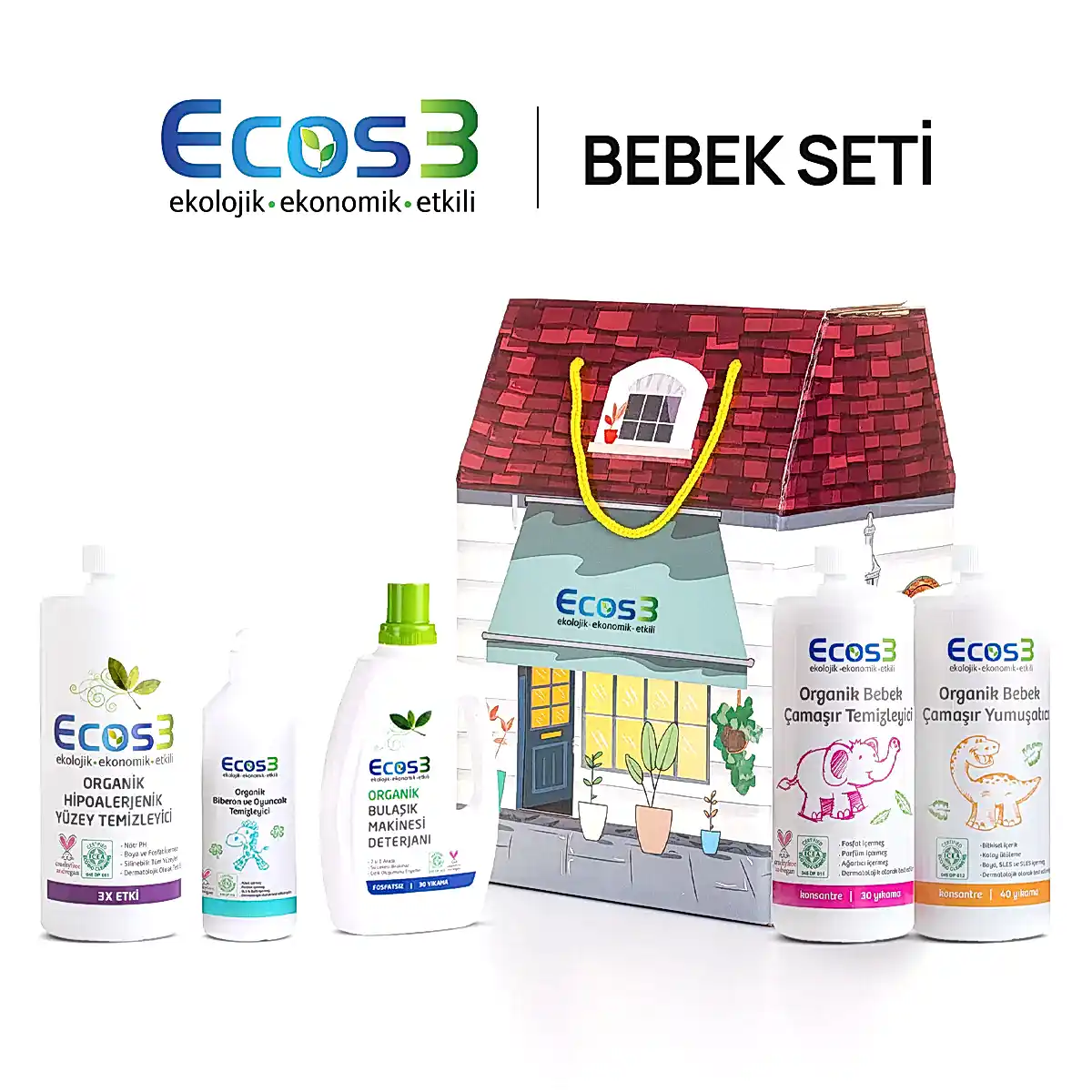 Sertifikalı Organik Bebek Temizlik Seti | Çamaşır, Bulaşık, Biberon-Oyuncak ve Tüm Yüzeyler için Doğal Temizlik