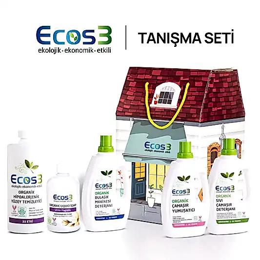 Sertifikalı Organik Tanışma Seti | 5’li Doğal Temizlik Seti Deterjan, Yumuşatıcı, Sabun ve Yüzey Temizleyici