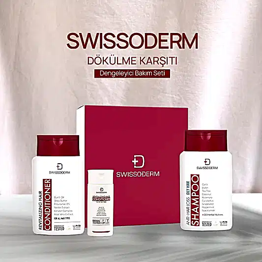 Doğal İçerikli Swissoderm Dökülme Karşıtı Dengeleyici Bakım Seti