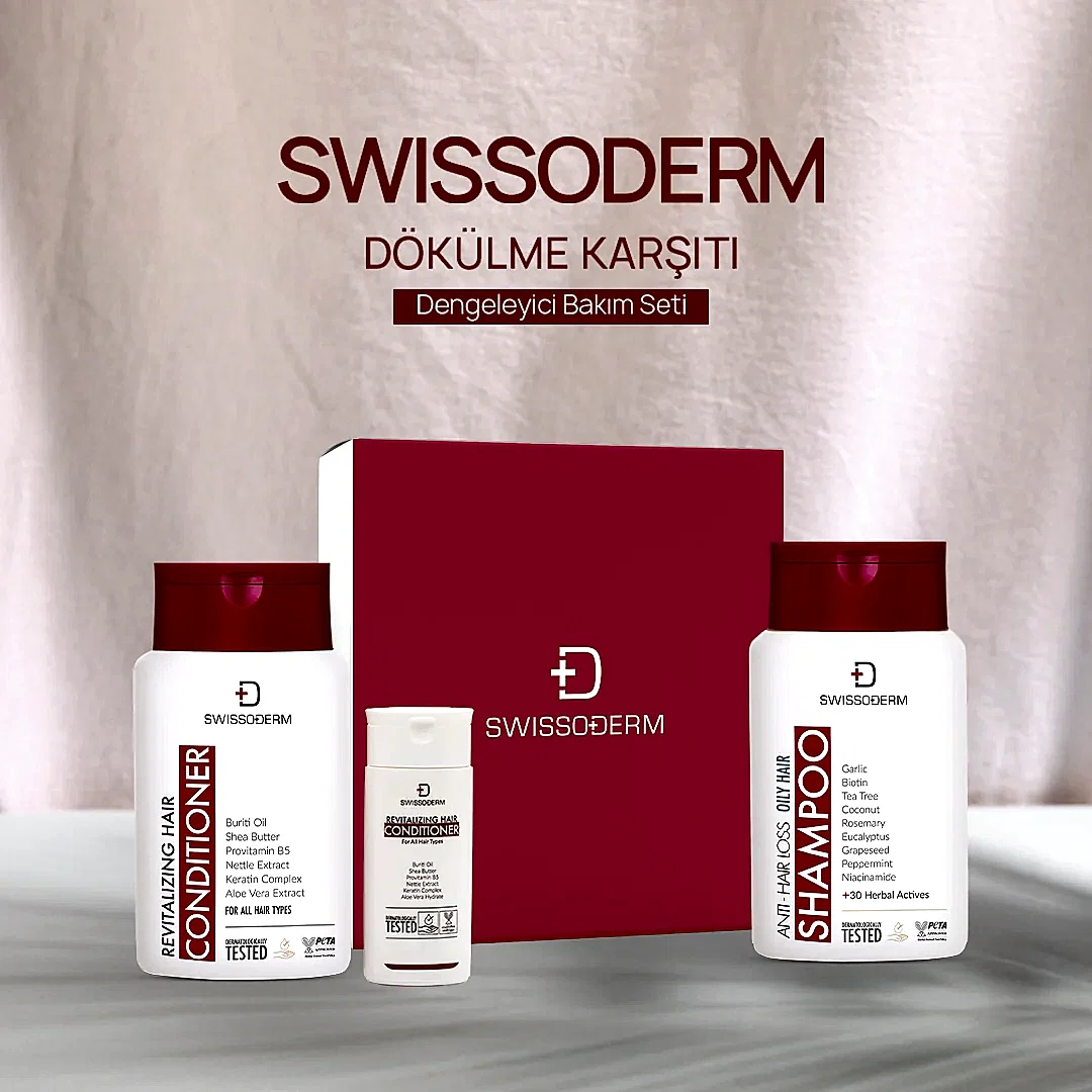 Doğal İçerikli Swissoderm Dökülme Karşıtı Dengeleyici Bakım Seti
